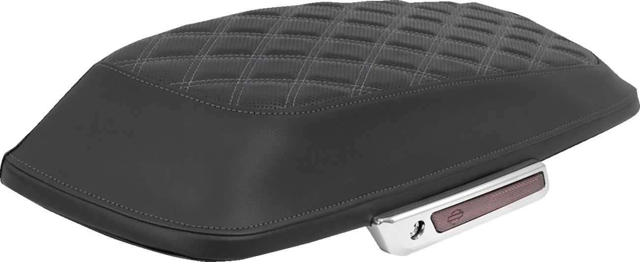 SADDLEMEN Saddlebag Lid Covers - Lattice - Silver Stitch - FLH/FLT '14-'25 L870-14-18405