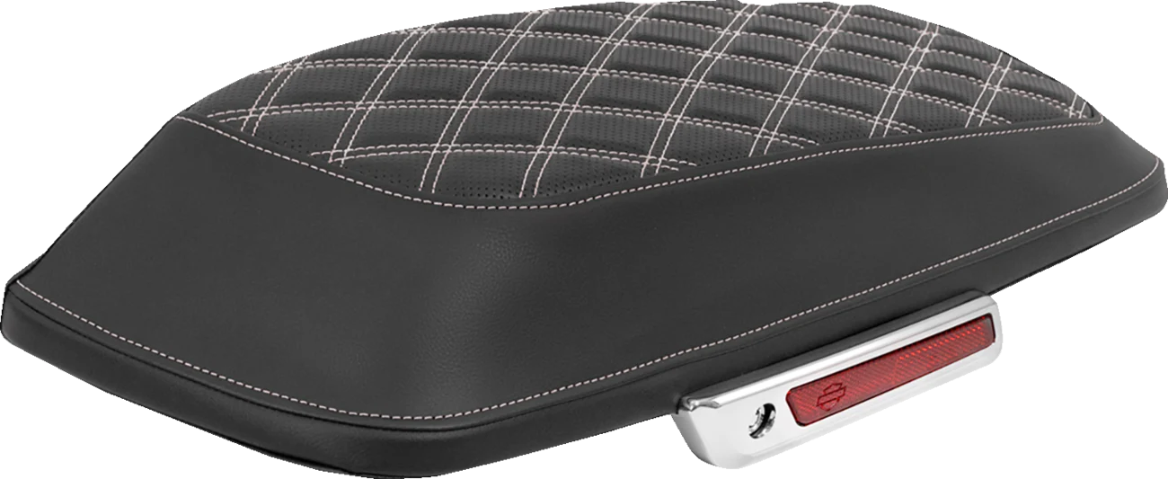 SADDLEMEN Saddlebag Lid Covers - Lattice - White Stitch - FLH/FLT '14-'25 L870-14-18406