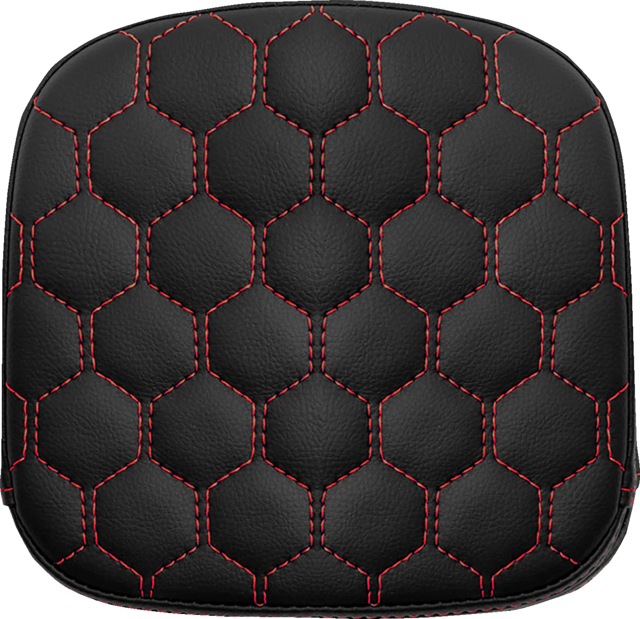 SADDLEMEN Sissy Bar Pad - Honeycomb - Red Stitching 040749RED