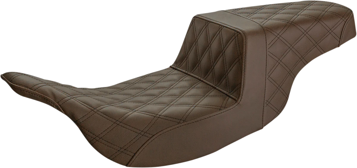 SADDLEMEN Step-Up Seat - Full Lattice Stitch - Brown 897-07-175BR