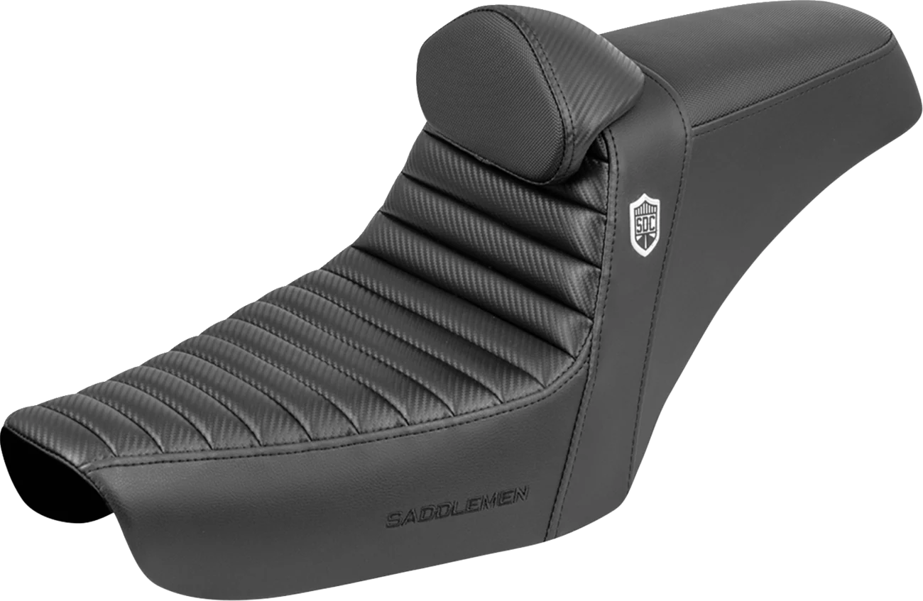 SADDLEMEN Step-Up Seat - Gripper - Black - with Backrest - FXD '96-'03 SC89604TB