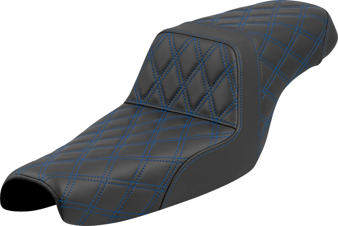SADDLEMEN Step-Up Seat - Lattice Stitch - Blue Stitch - XL '04-'22 807-11-17501