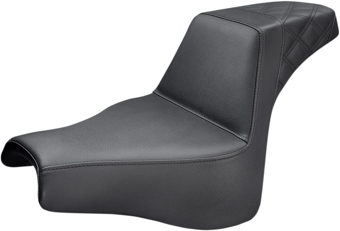 SADDLEMEN Step-Up Seat - Rear Lattice Stitch - Black - FXFB 818-28-173
