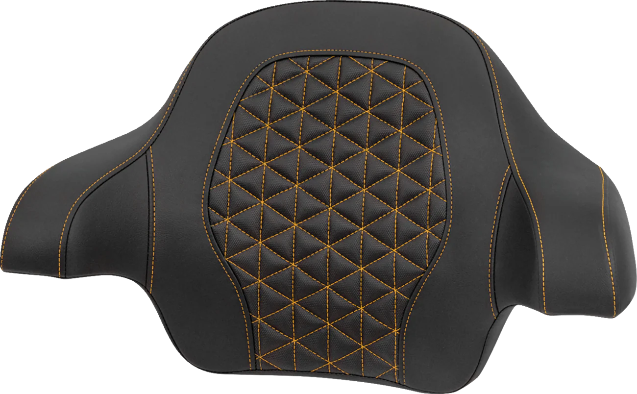 SADDLEMEN Tour-Pak® Passenger Pad - Tri-Gripper - Gold Stitch - FLH/FLT '14-'25 814-07-15607