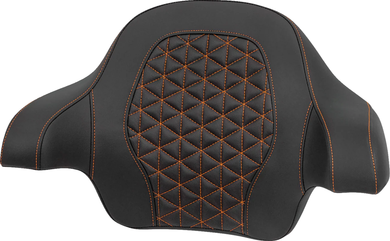 SADDLEMEN Tour-Pak® Passenger Pad - Tri-Gripper - Orange Stitch - FLH/FLT '14-'25 814-07-15603