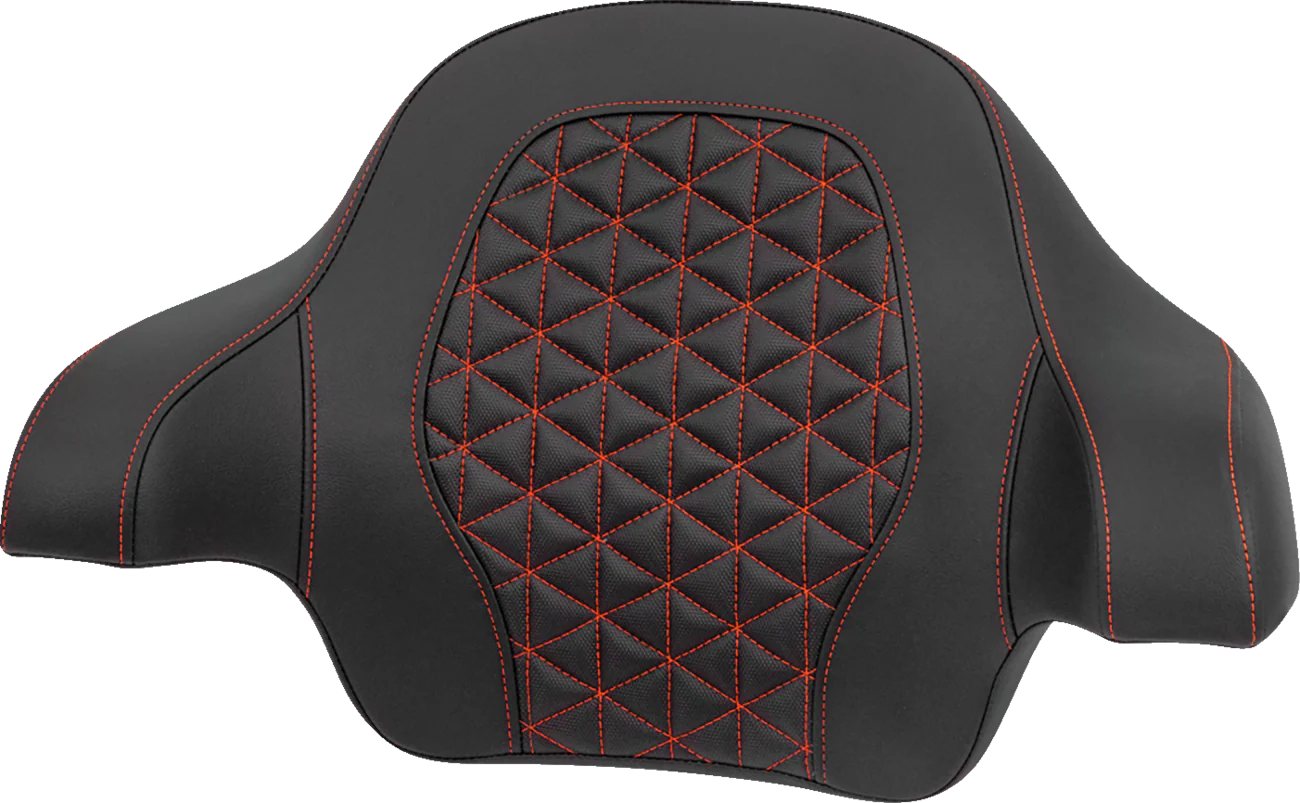 SADDLEMEN Tour-Pak® Passenger Pad - Tri-Gripper - Red Stitch - FLH/FLT '14-'25 814-07-15604