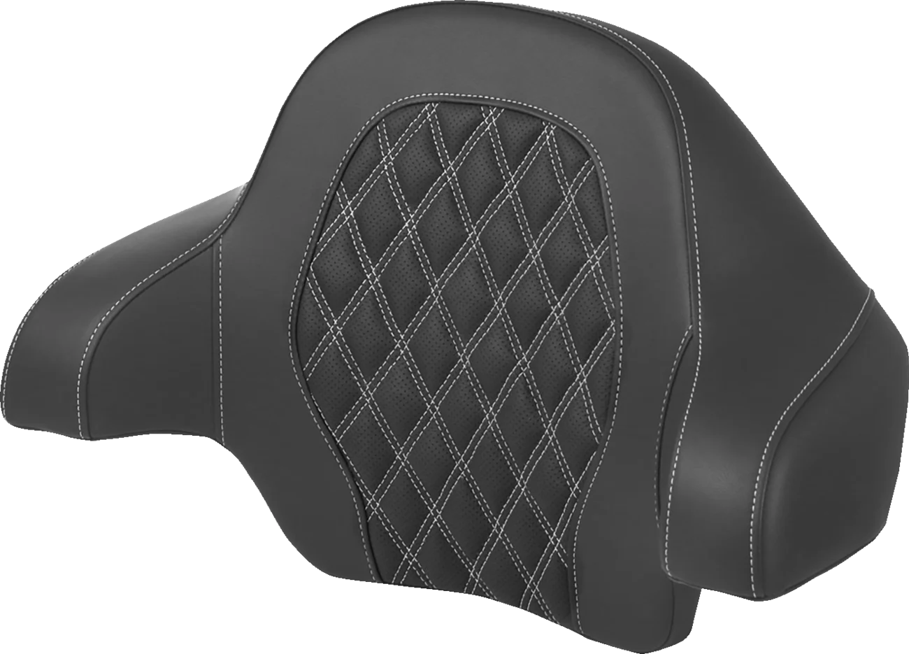 SADDLEMEN Tour-Pak? Backrest Pad - Lattice Stitch - White Stitch - FL '14-'24 814-07-15006