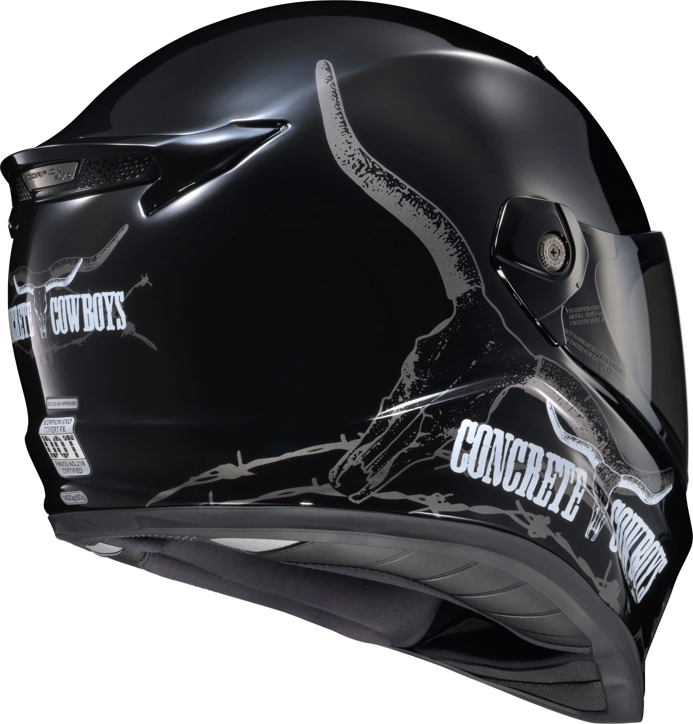 Scorpion Covert FX Full Face Helmet Concrete Cowboys Gloss Blk - Image 3
