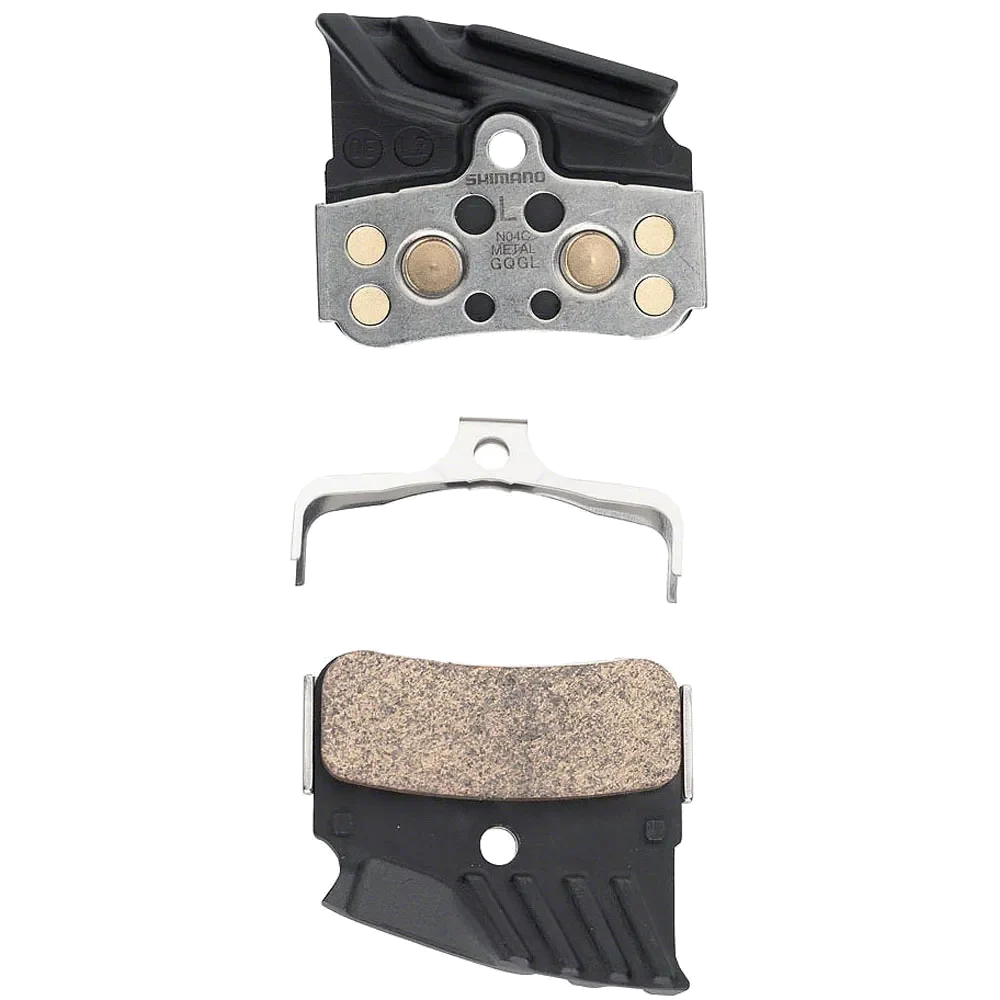 Shimano N04C-MF Disc Brake Pads and Springs - Metal Compound, Finned Alloy and Stainless Steel Back Plate, One Pair
