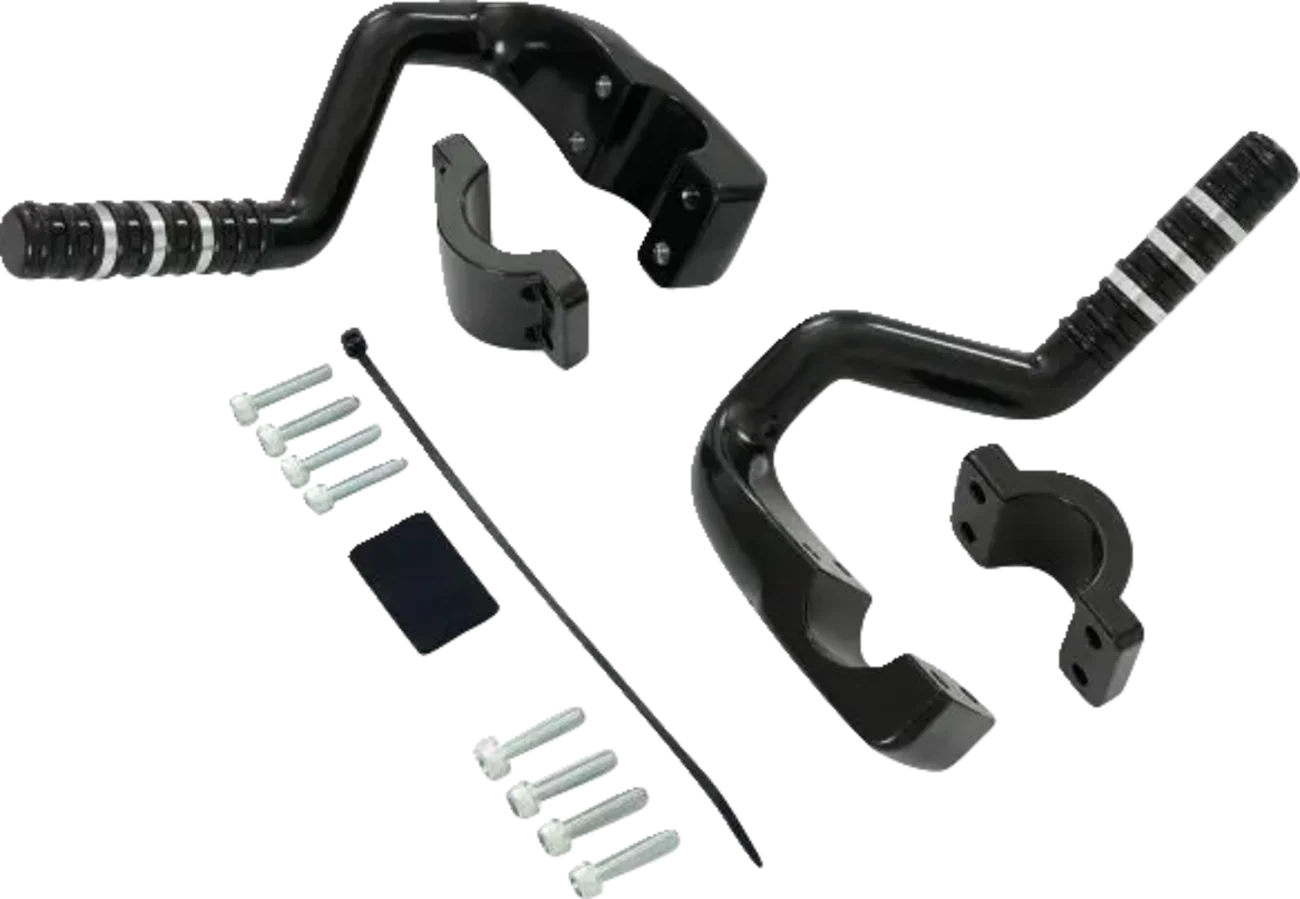 SHOW CHROME Adjustable Highway Peg - Satin Black with Contrast Cut - Can-Am 41-422