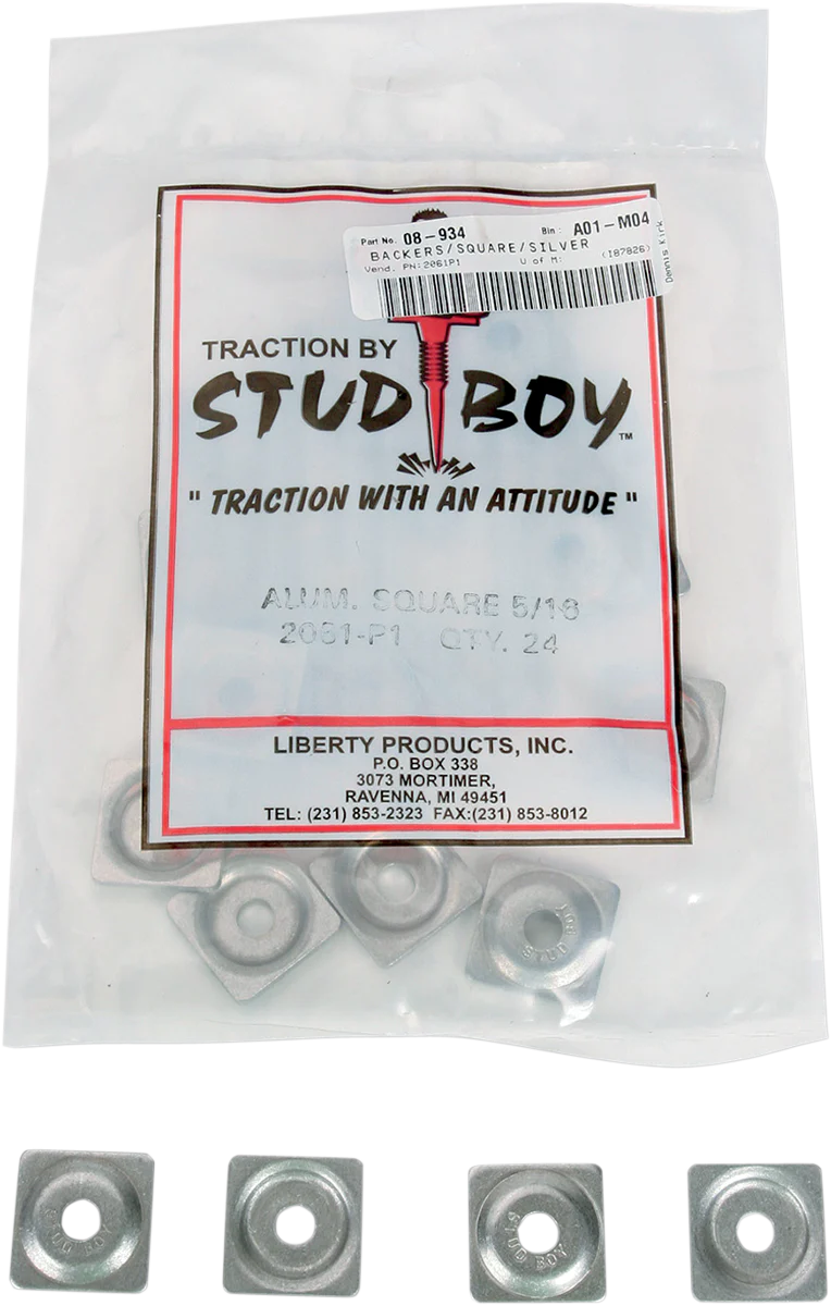 STUD BOY Backer Plates - Aluminum - 5/16" - 24 Pack 2061-P1