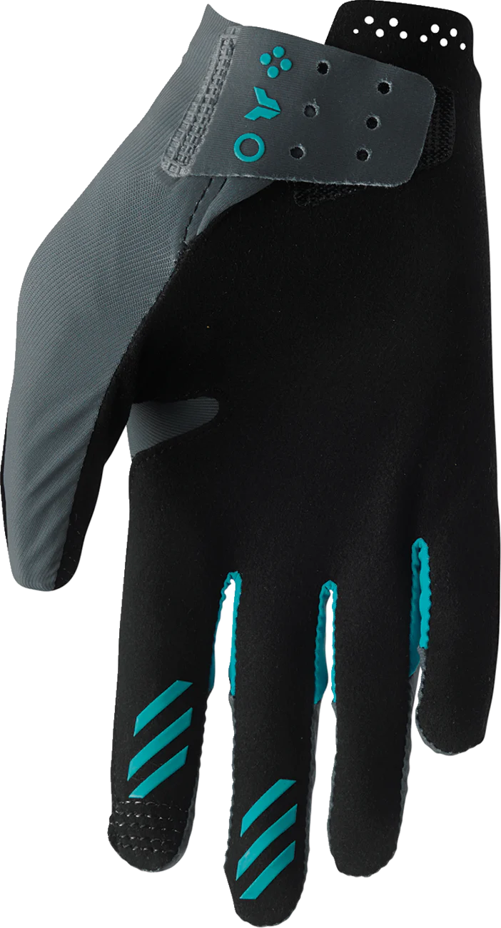 THOR Women's Sportmode Iconic Gloves - Gray/Aqua - Large 3331-0282 - Image 2