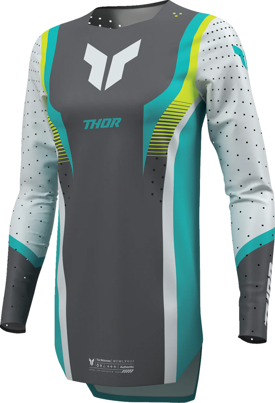 THOR Women's Sportmode Velocity Jersey - Gray/Aqua - Large 2911-0338 - Image 3