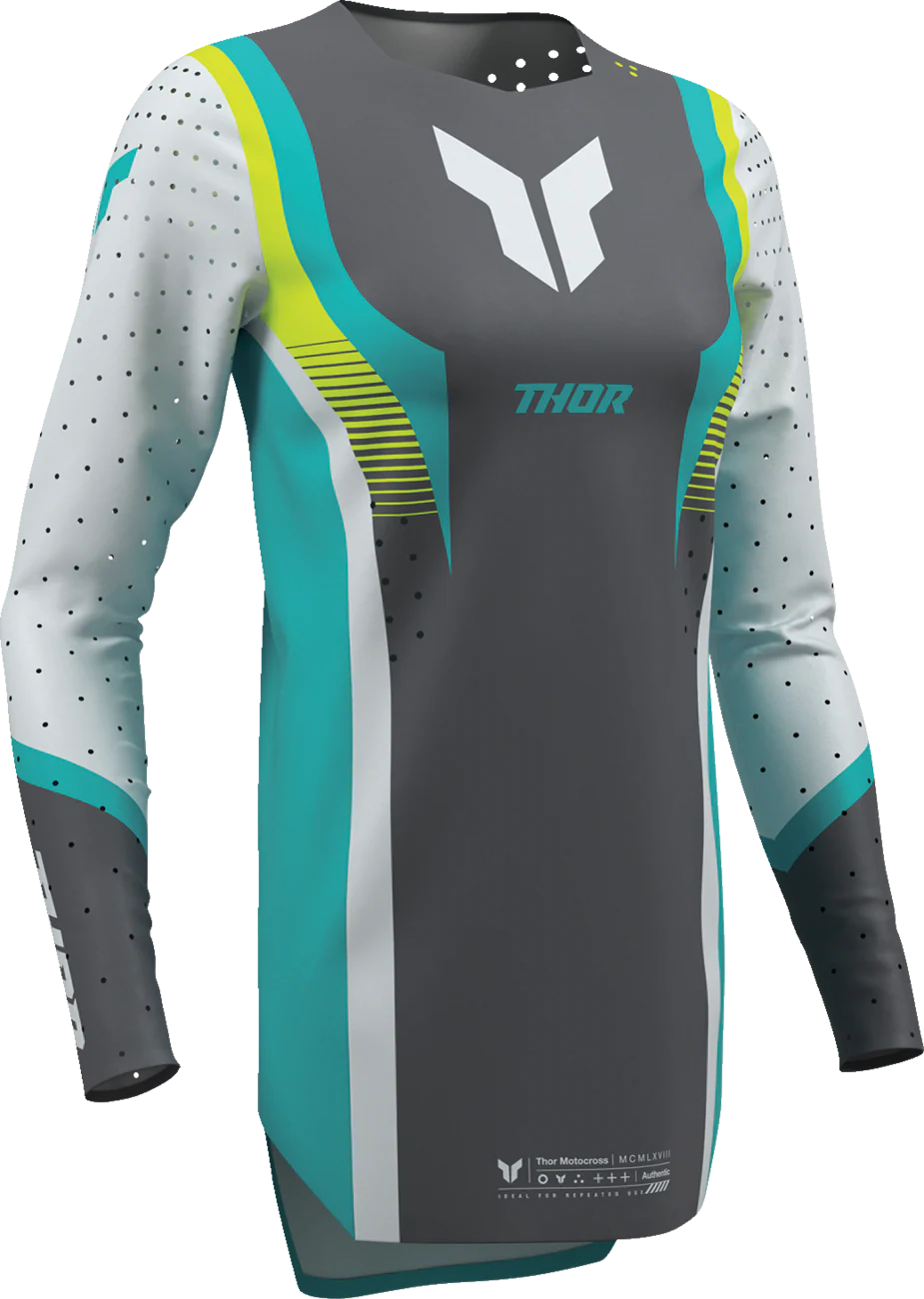 THOR Women's Sportmode Velocity Jersey - Gray/Aqua - XS 2911-0335