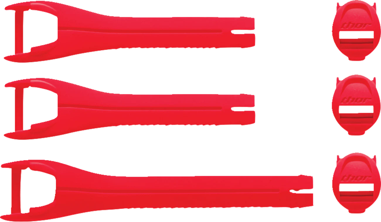 THOR Youth Blitz XR Boots Strap Kit - Red/Charcoal 3430-1045