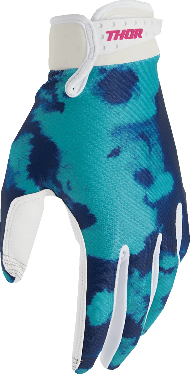 THOR Youth Launchmode Bleach Gloves - White/Aqua - 2XS 3332-1912 - Image 3