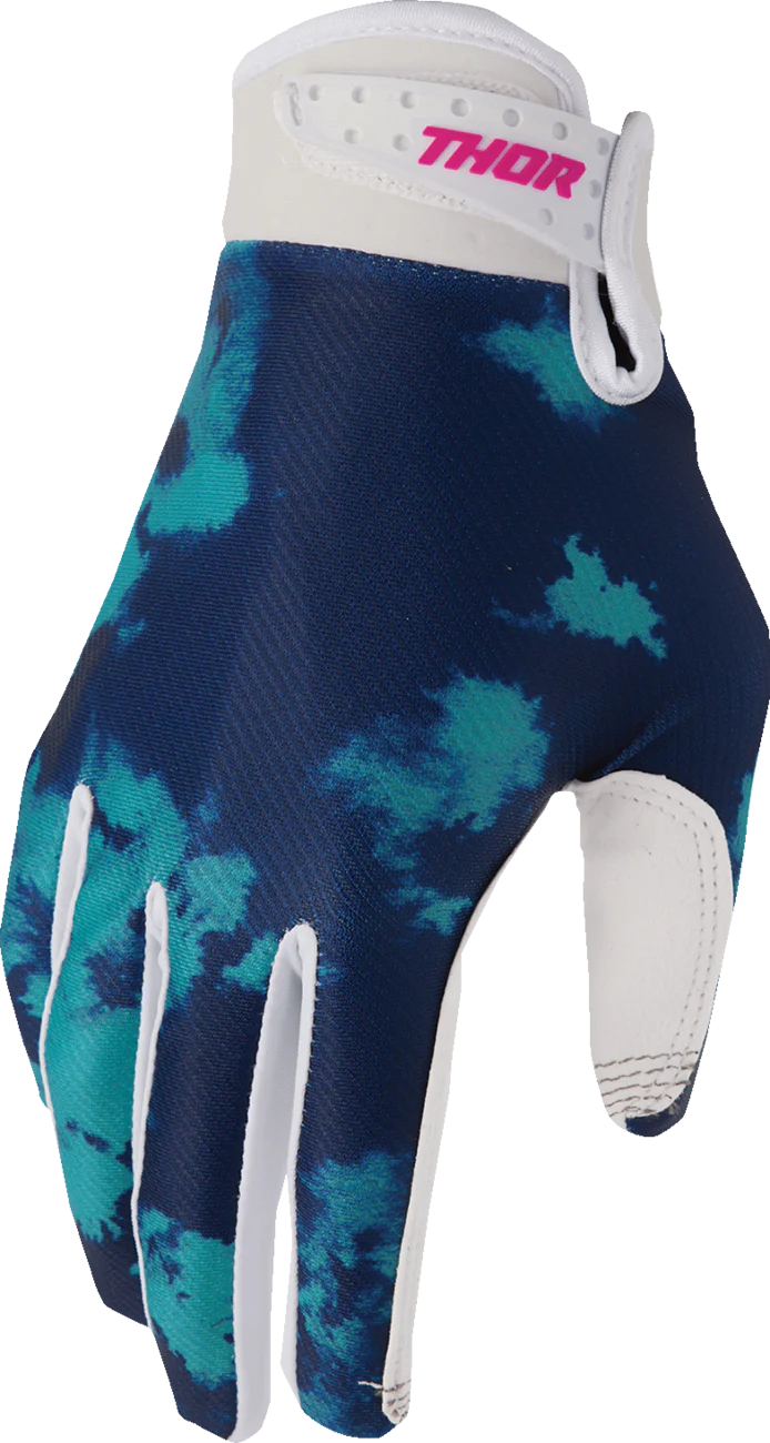 THOR Youth Launchmode Bleach Gloves - White/Aqua - Small 3332-1914