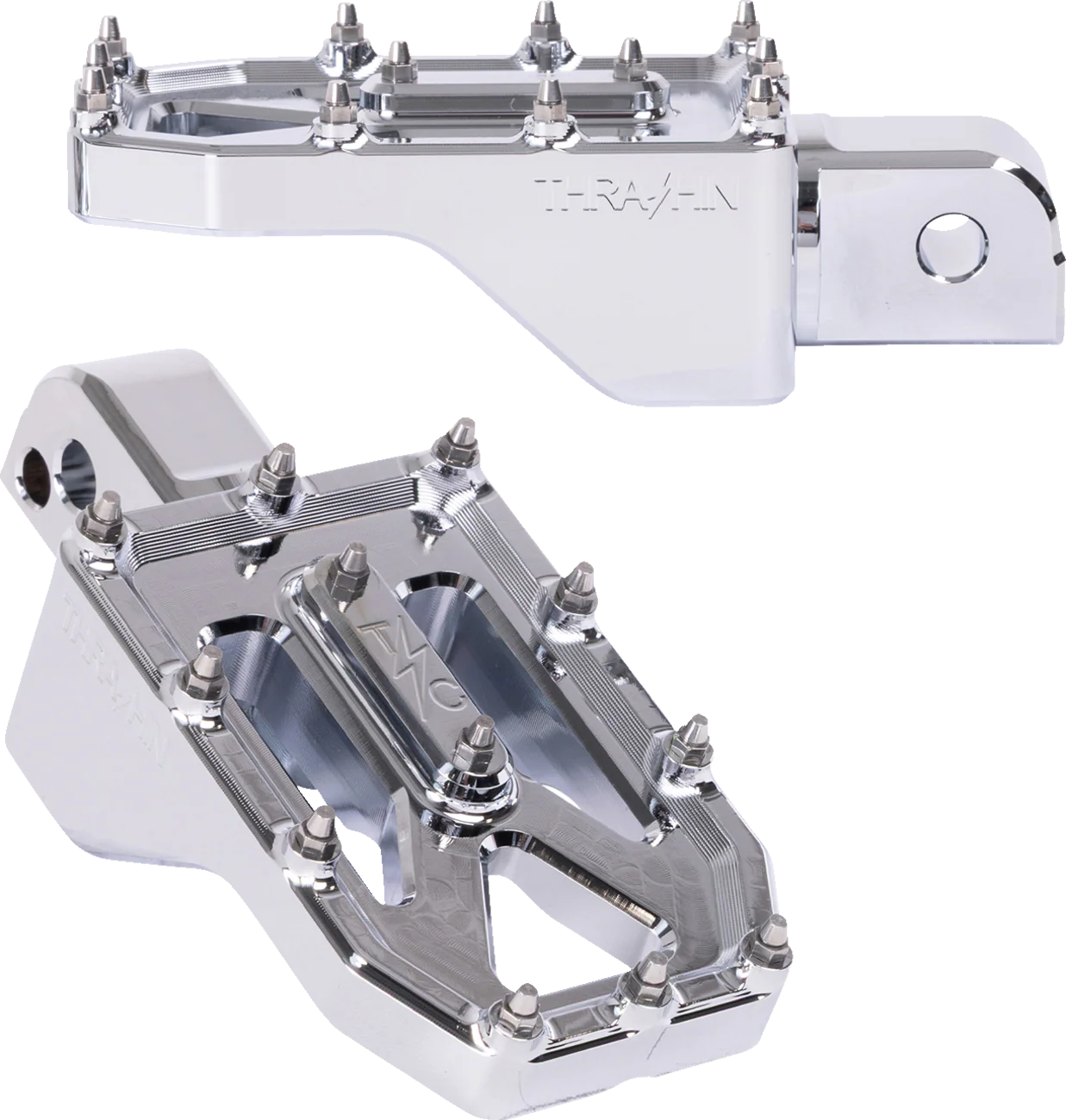 THRASHIN SUPPLY CO. Aggressor Foot Pegs - Rear - Chrome - FL/FX '18-'25 TSC-2022-3-SR