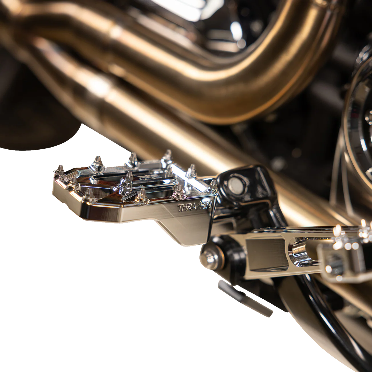 THRASHIN SUPPLY CO. Aggressor Foot Pegs - Rear - Chrome - HD '72-'25 TSC-2022-3-D - Image 6