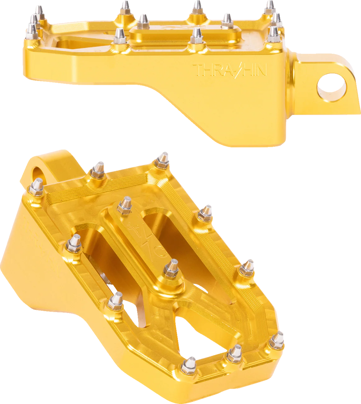 THRASHIN SUPPLY CO. Aggressor Foot Pegs - Rear - Gold - HD '72-'25 TSC-2022-5-D