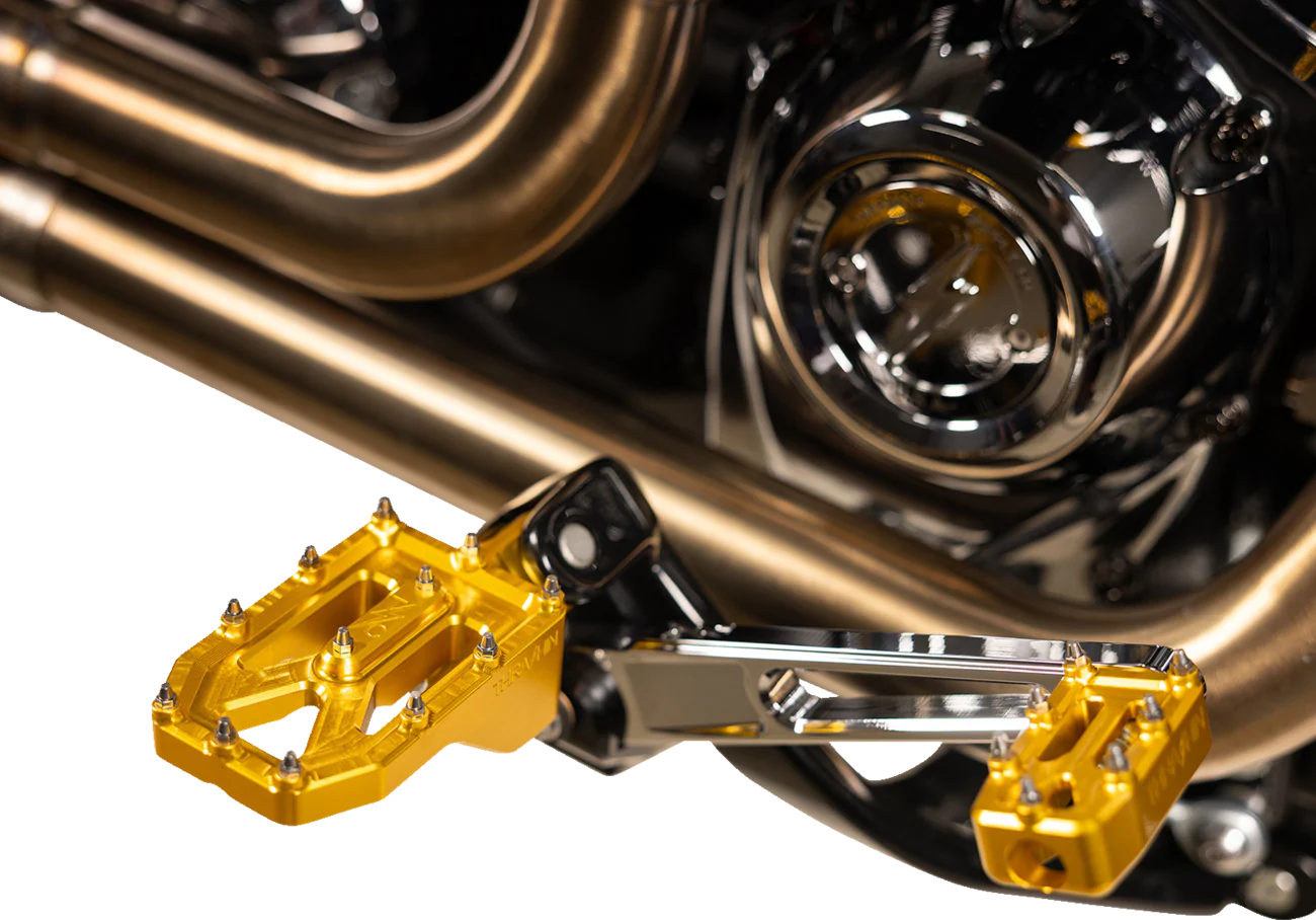THRASHIN SUPPLY CO. Aggressor Foot Pegs - Rear - Gold - HD '72-'25 TSC-2022-5-D - Image 6
