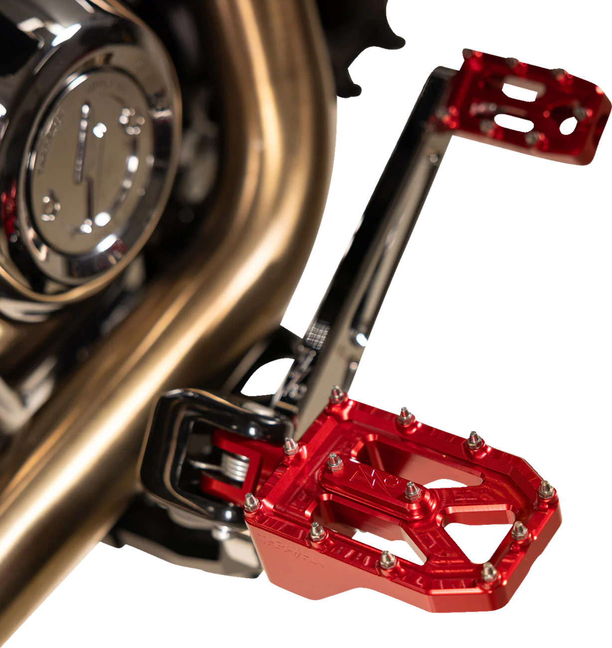 THRASHIN SUPPLY CO. Aggressor Foot Pegs - Rear- Red - HD '72-'25 TSC-2022-2-D - Image 2