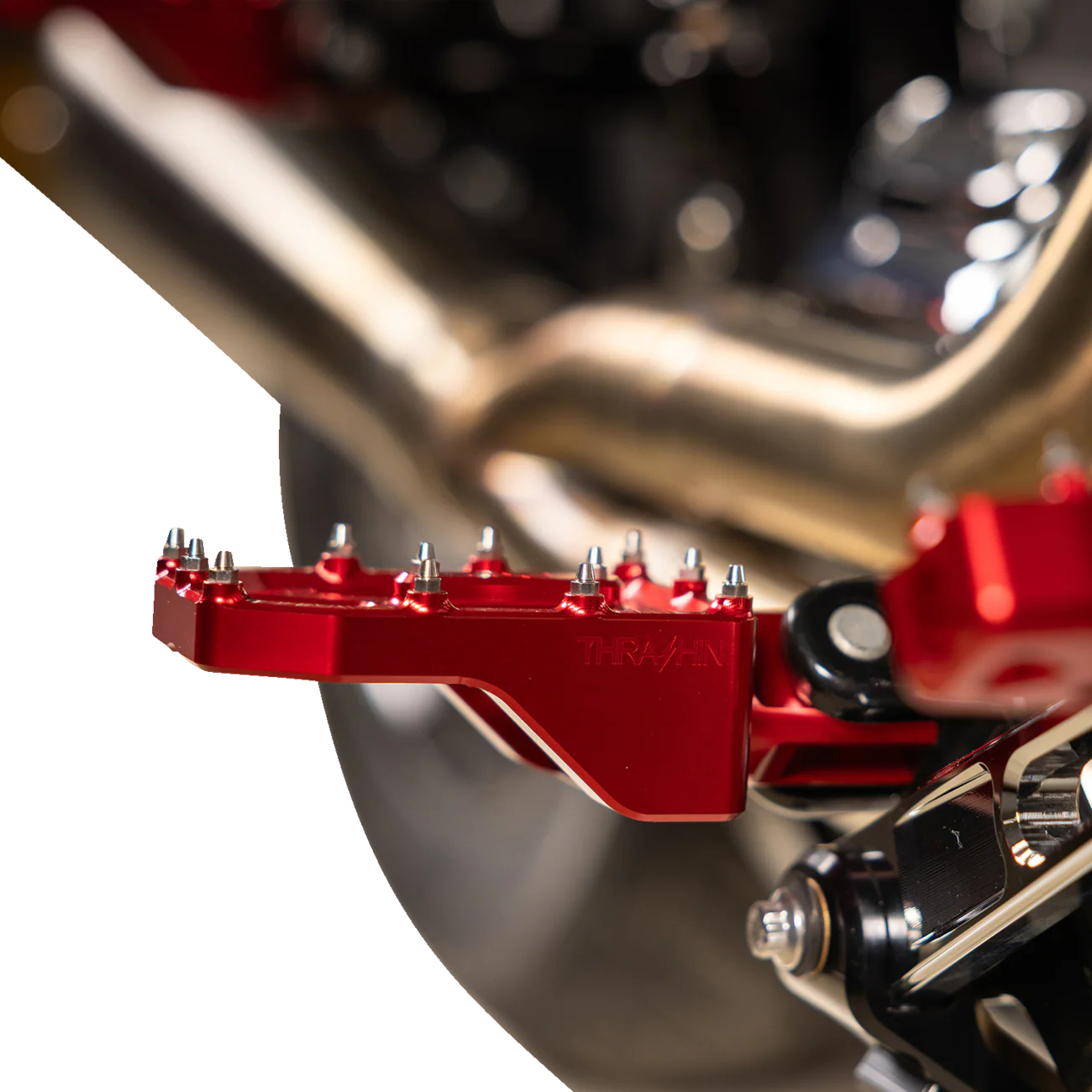 THRASHIN SUPPLY CO. Aggressor Foot Pegs - Rear- Red - HD '72-'25 TSC-2022-2-D - Image 3