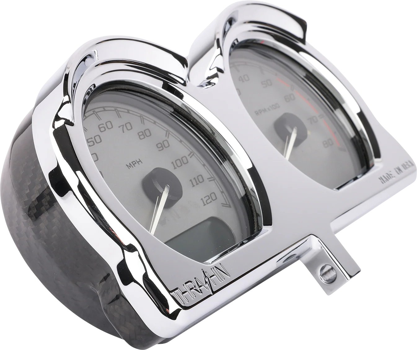 THRASHIN SUPPLY CO. Gauge Relocation Kit - Chrome TSC-2707-3