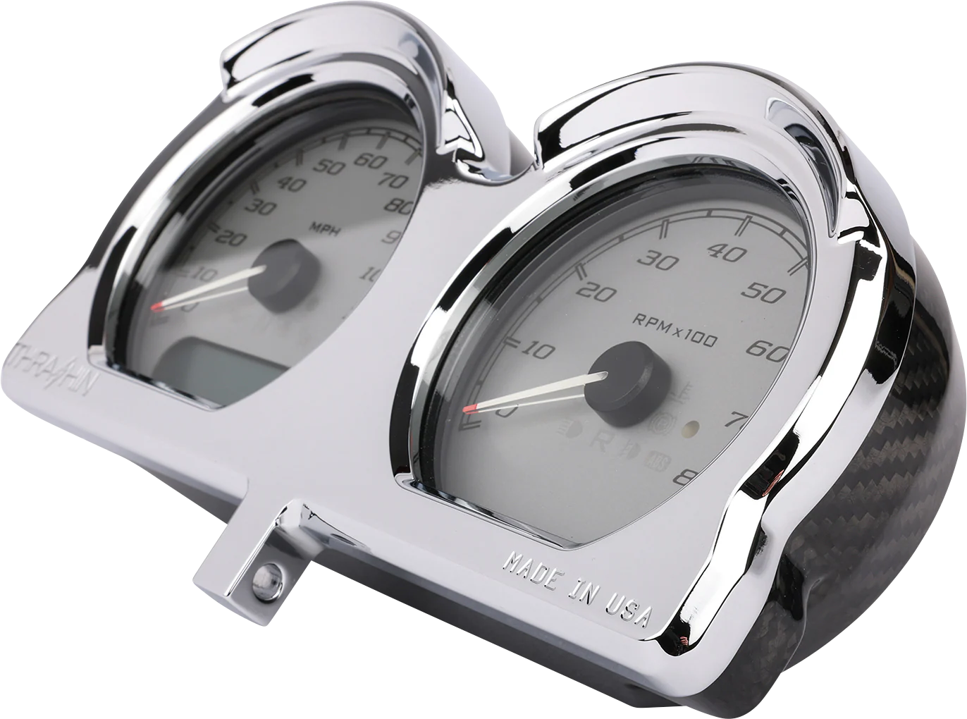 THRASHIN SUPPLY CO. Gauge Relocation Kit - Chrome TSC-2707-3 - Image 2