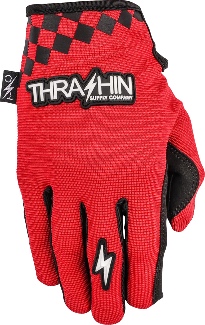 THRASHIN SUPPLY CO. Go Fast Stealth Gloves - Red - Small SV1-18-08 - Image 2