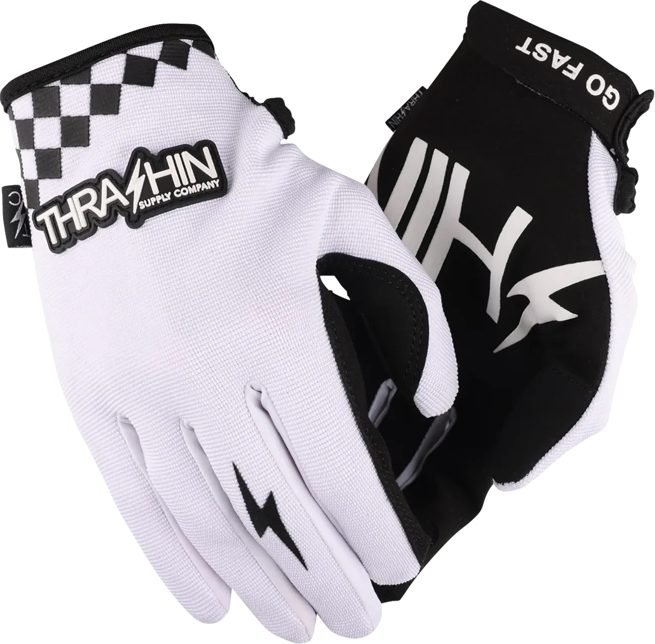 THRASHIN SUPPLY CO. Go Fast Stealth Gloves - White - Small SV1-10-08
