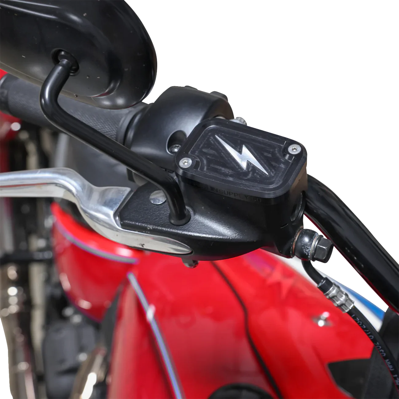 THRASHIN SUPPLY CO. Master Cylinder Cover - Brake - Front - Black/Twice-Cut TSC-3176-4 - Image 4