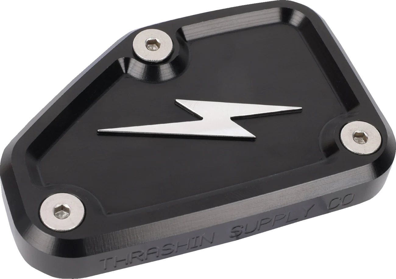 THRASHIN SUPPLY CO. Master Cylinder Cover - Brake - Front - Black/Twice-Cut TSC-3178-4 - Image 2