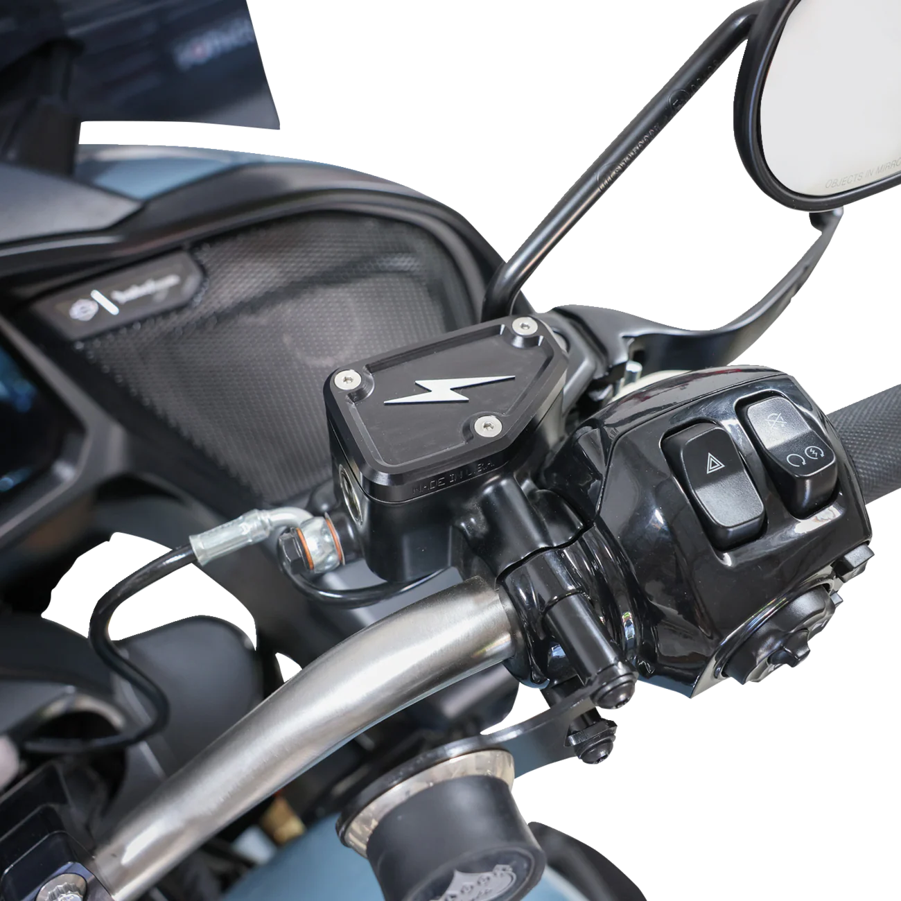 THRASHIN SUPPLY CO. Master Cylinder Cover - Brake - Front - Black/Twice-Cut TSC-3178-4 - Image 3