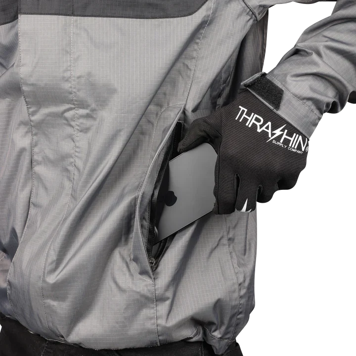 THRASHIN SUPPLY CO. Mission WP Rain Jacket - Black/Gray - Medium TMJ-11-09 - Image 2