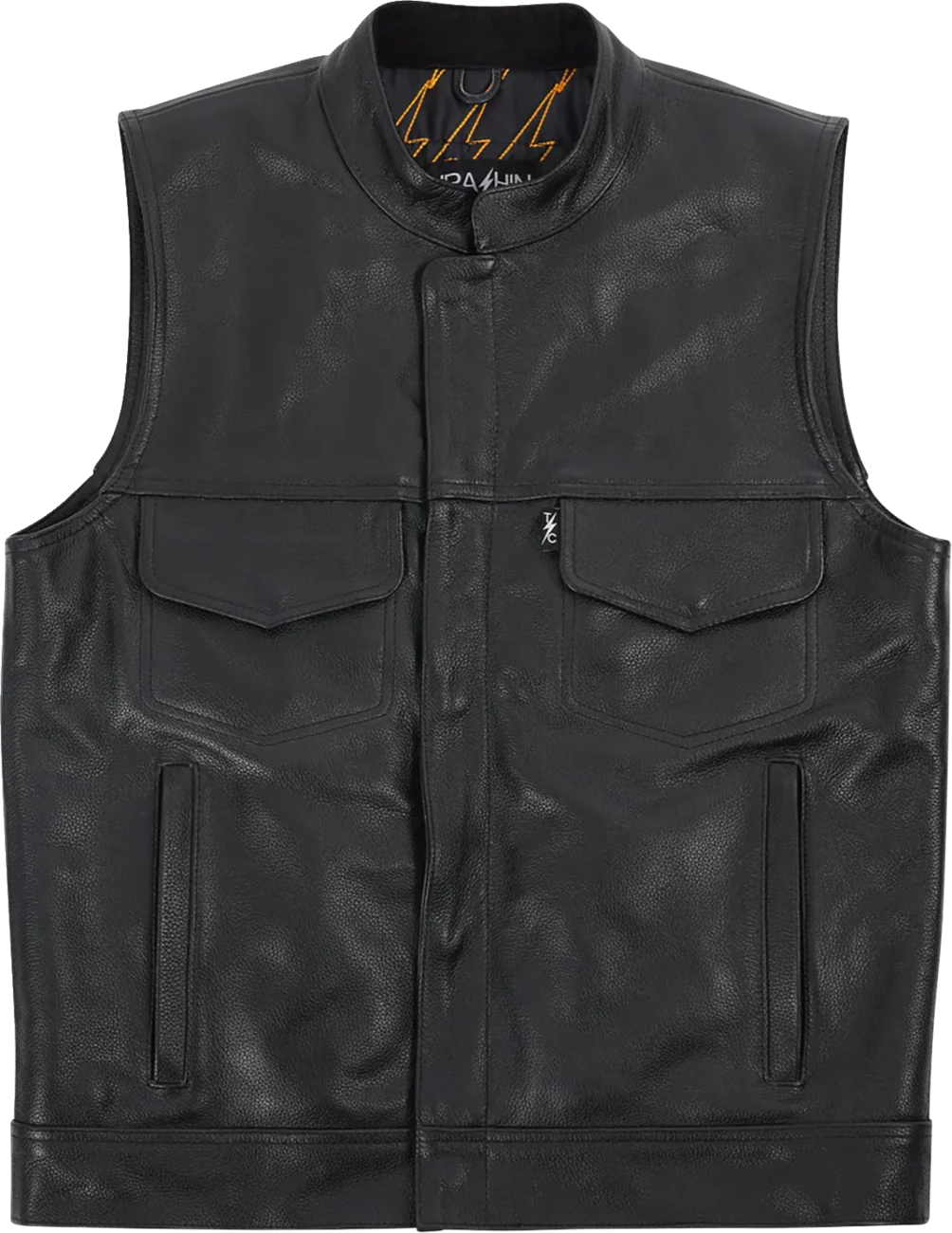 THRASHIN SUPPLY CO. Mulholland Leather Riding Vest - Black - 3XL TMJ-14-13