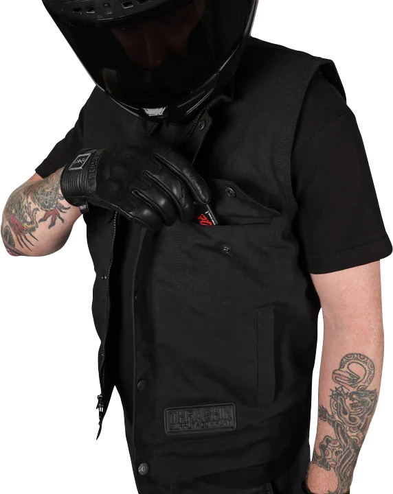 THRASHIN SUPPLY CO. Nightrider v2 Riding Vest - Black - Medium TMJ-12-09 - Image 6