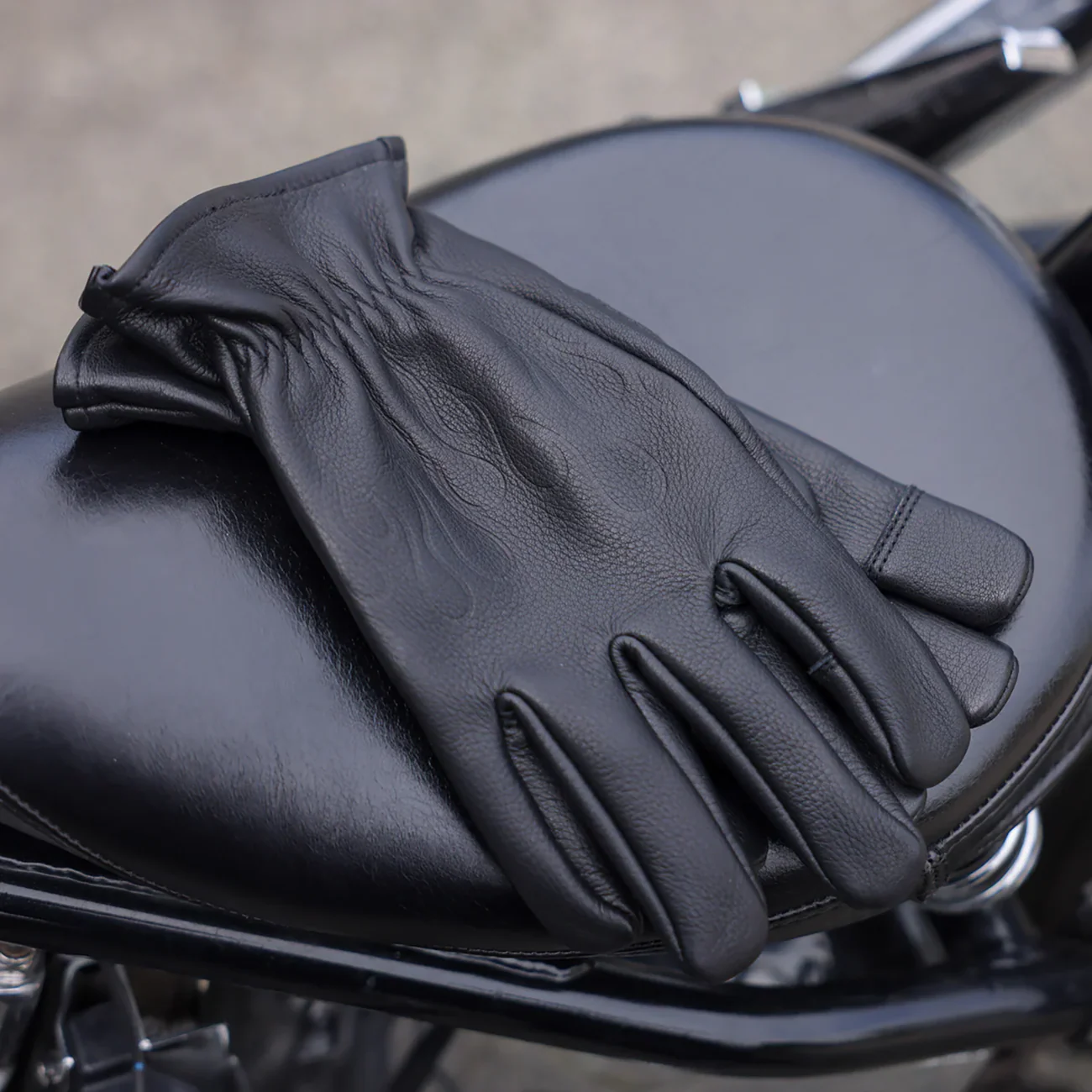 THRASHIN SUPPLY CO. Roper Leather Gloves - Black - 2XL TRG-01-12 - Image 9