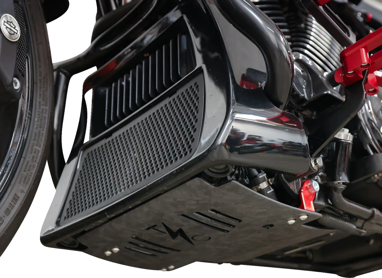 THRASHIN SUPPLY CO. Skid Plate - Carbon Fiber/Forged - With Red Brackets - FLHX/FLTRX TSC-3035-2 - Image 4