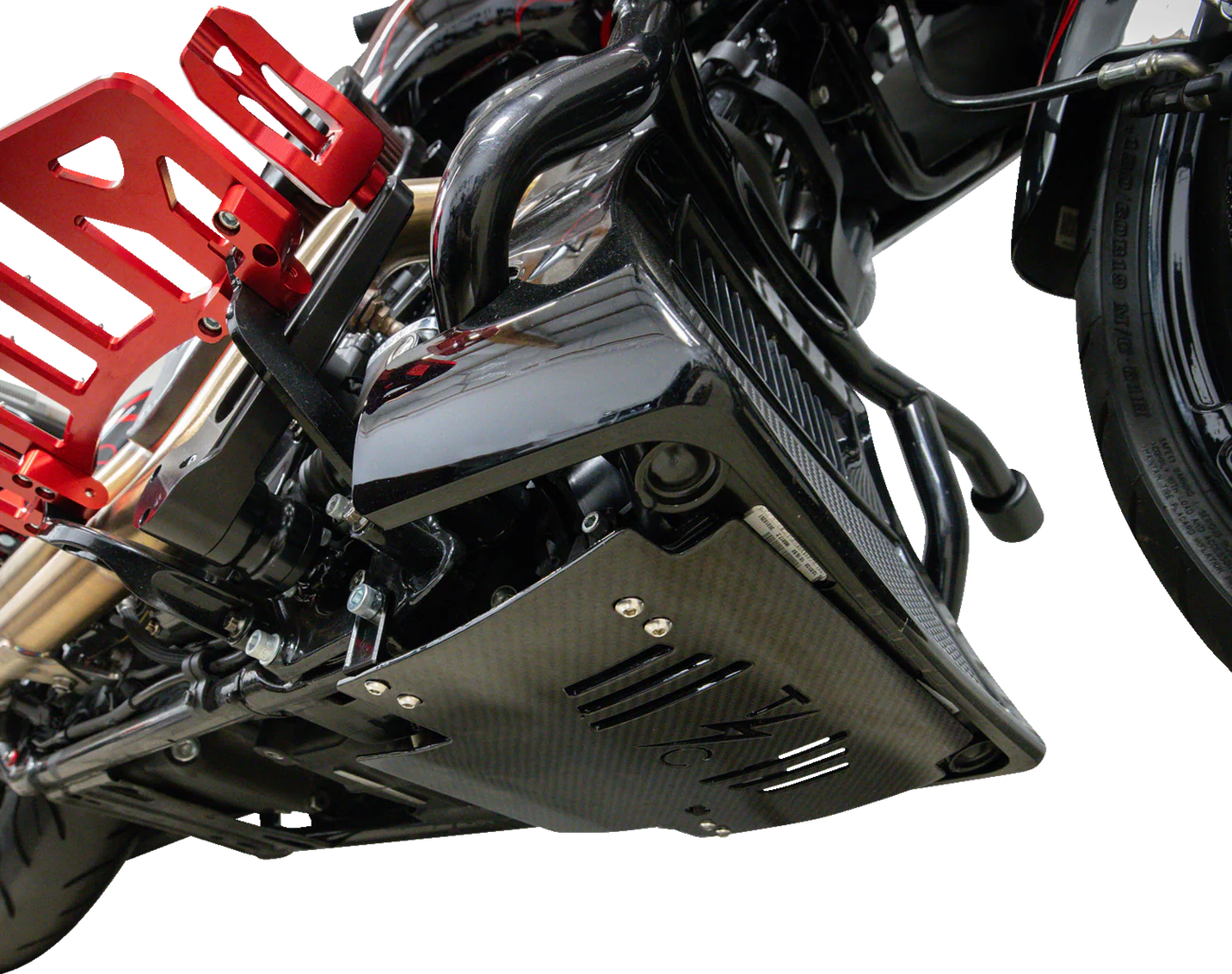 THRASHIN SUPPLY CO. Skid Plate - Carbon Fiber/Gloss - With Black Brackets - FLHX/FLTRX TSC-3034-1 - Image 5