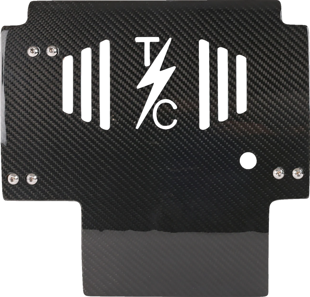 THRASHIN SUPPLY CO. Skid Plate - Carbon Fiber/Gloss - With Gold Brackets - FLHX/FLTRX TSC-3034-5 - Image 3