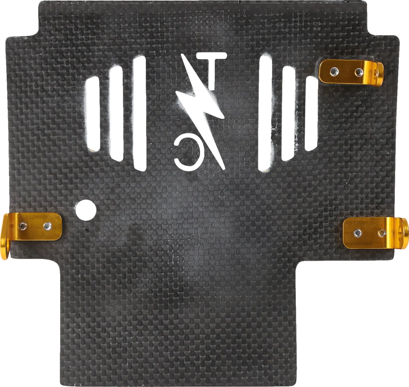 THRASHIN SUPPLY CO. Skid Plate - Carbon Fiber/Gloss - With Gold Brackets - FLHX/FLTRX TSC-3034-5 - Image 4