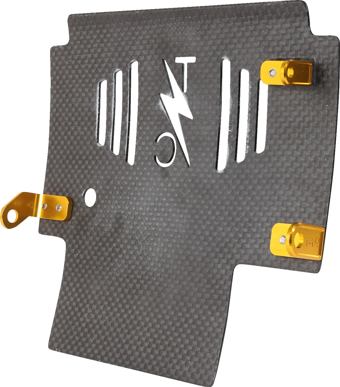 THRASHIN SUPPLY CO. Skid Plate - Carbon Fiber/Gloss - With Gold Brackets - FLHX/FLTRX TSC-3034-5 - Image 5