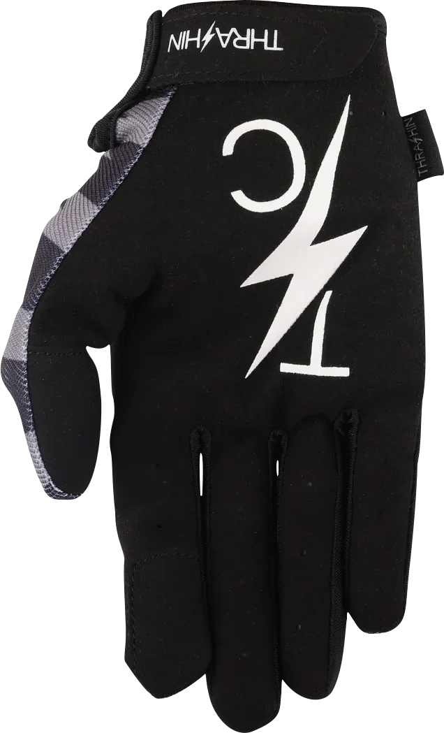 THRASHIN SUPPLY CO. Stars & Bolts Stealth Gloves - Black/Gray - Large SV1-13-10 - Image 3