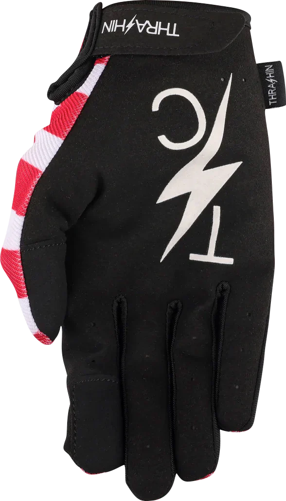THRASHIN SUPPLY CO. Stars & Bolts Stealth Gloves - Red/Blue - Large SV1-12-10 - Image 3