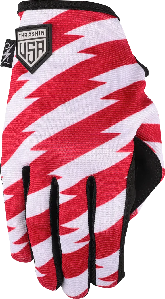 THRASHIN SUPPLY CO. Stars & Bolts Stealth Gloves - Red/Blue - XL SV1-12-11 - Image 4