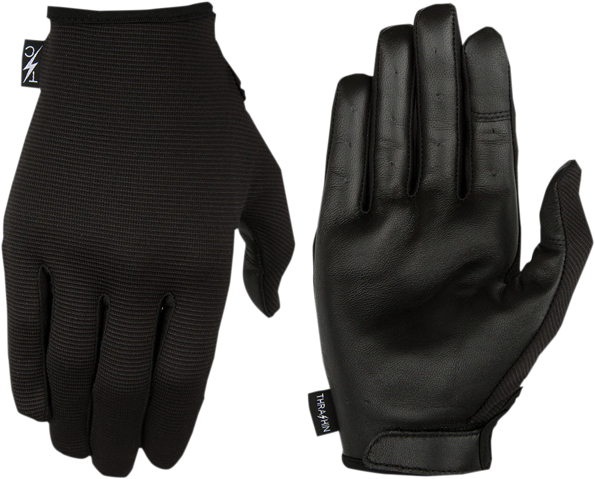 THRASHIN SUPPLY CO. Stealth Leather Palm Gloves - Black - Large SLG-01-010