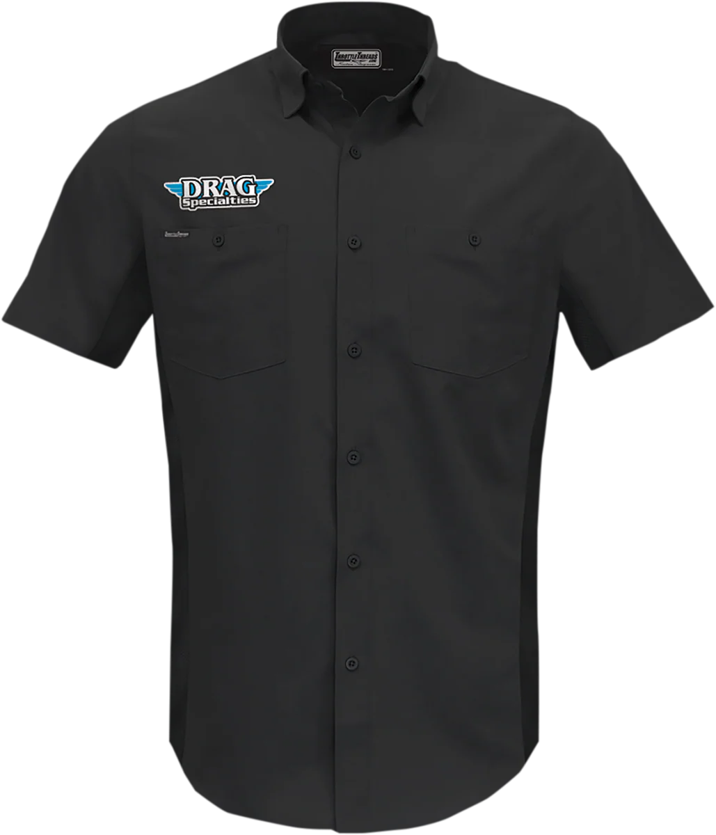 THROTTLE THREADS Drag Specialties Vented Shop Shirt - Black - XL DRG31ST26BKXL