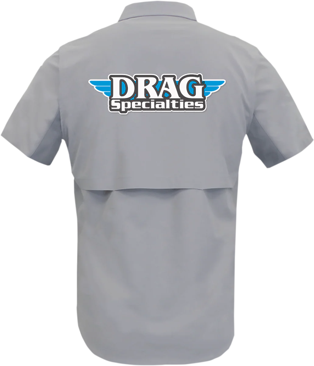 THROTTLE THREADS Drag Specialties Vented Shop Shirt - Gray - XL DRG31ST26GYXL - Image 2