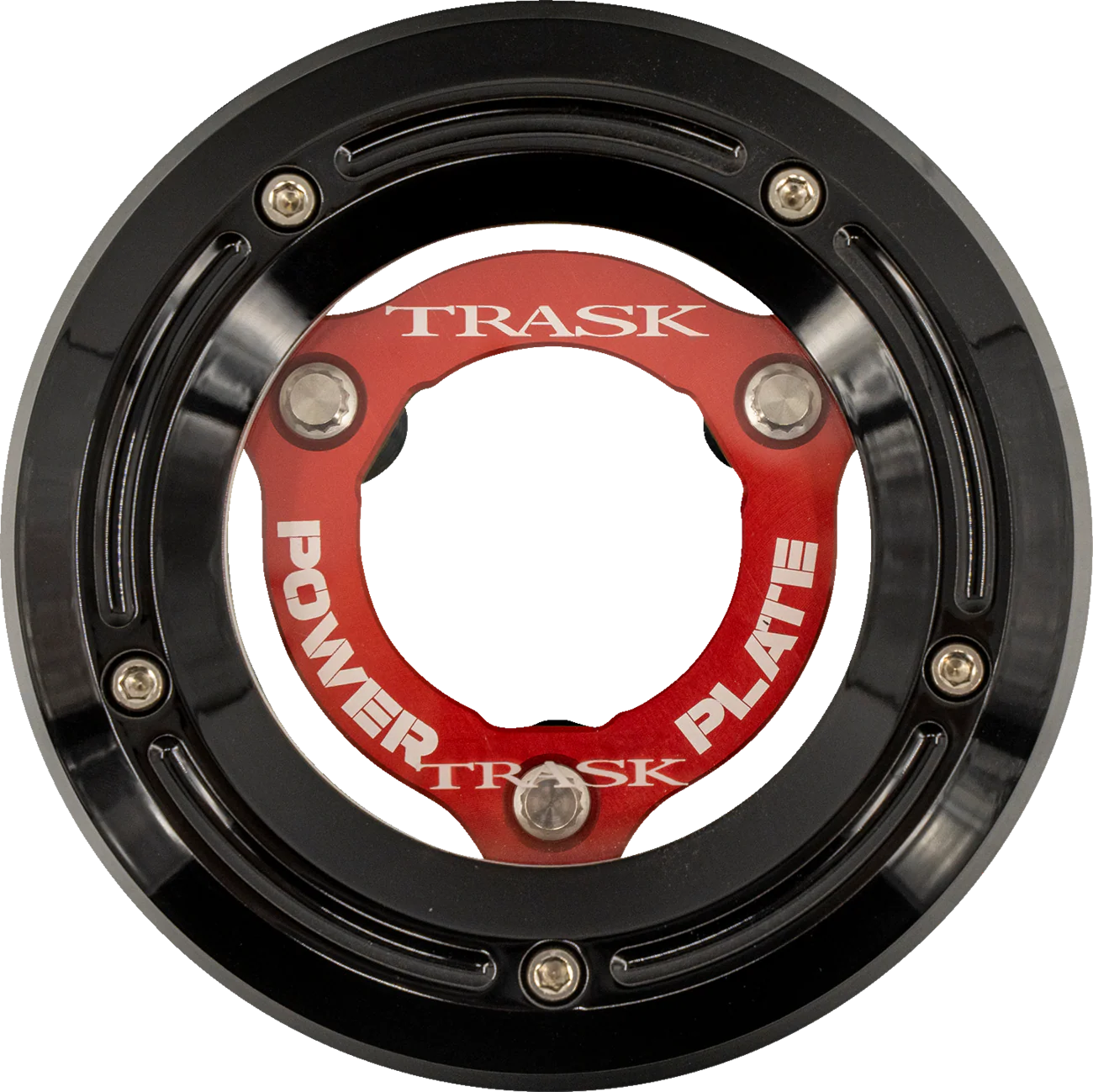 TRASK Derby Cover with Power Plate - Black/Red - Kit - '18-'25 Softail TM-0052-BK-RD